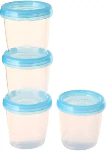 Baby Mom Saklama Kabı Seti – 4 Parça, 180 ml Kaplar, Sızdırmaz kullanıma uygun