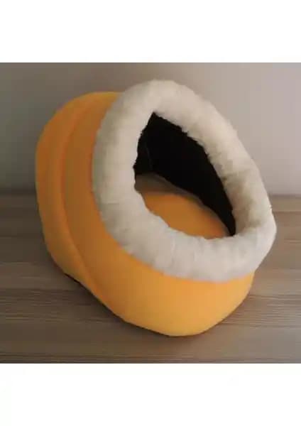 Bedspet Alaska Kedi Yuvası Sarı - Beyaz: Küçük Kediler İçin Konforlu Sığınak