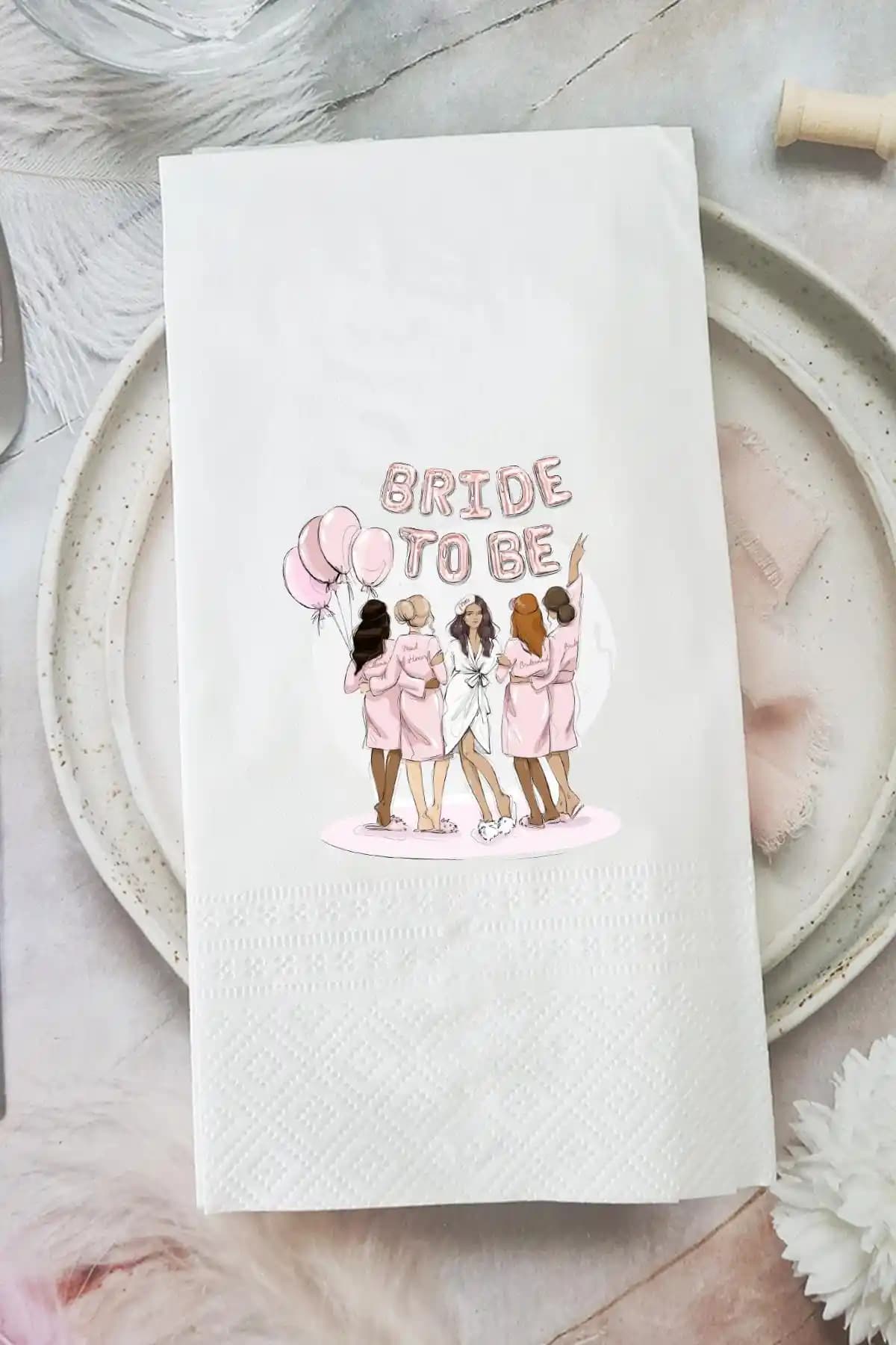 Bekarlığa Veda Temalı Desenli Çift Katlı Parti Peçetesi – 20 Adet, Masa Dekor Seti