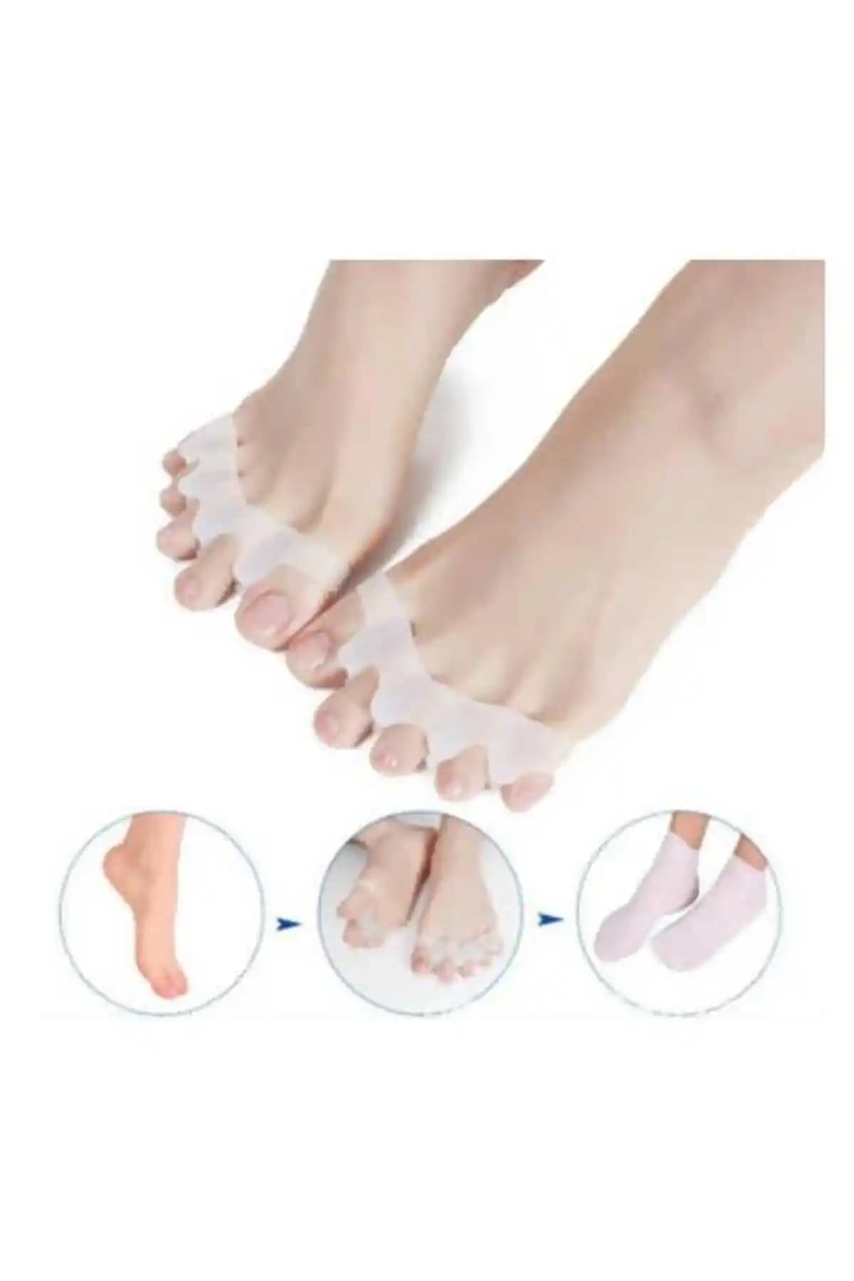 Beş Parmak Ayıran Silikon Makara Halluks Valgus Ayırıcı: Günlük Gece Konfor Hizalama