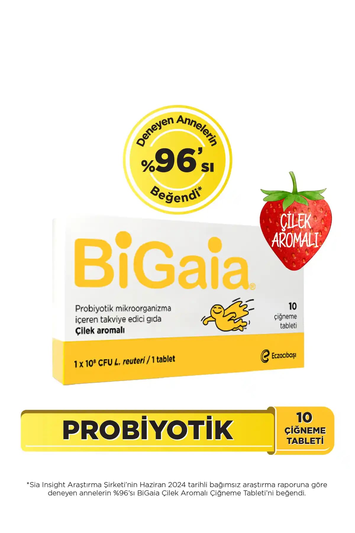 BiGaia Probiyotik Çilek Aromalı: Çocuklar ve Yetişkinler İçin Günlük Sindirim Desteği