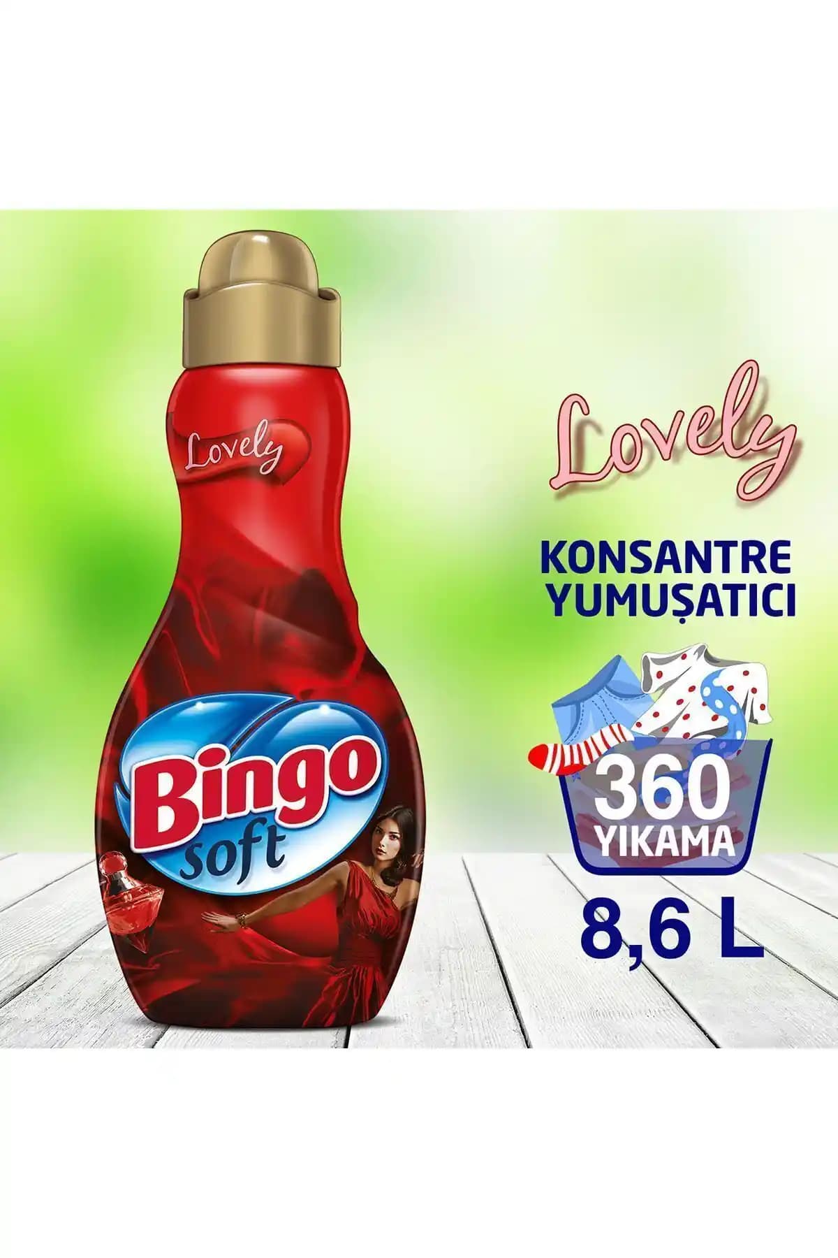 Bingo Soft Lovely Konsantre Çamaşır Yumuşatıcı 1,44 L - 6'lı Ekonomi Paket, Renk Koruma