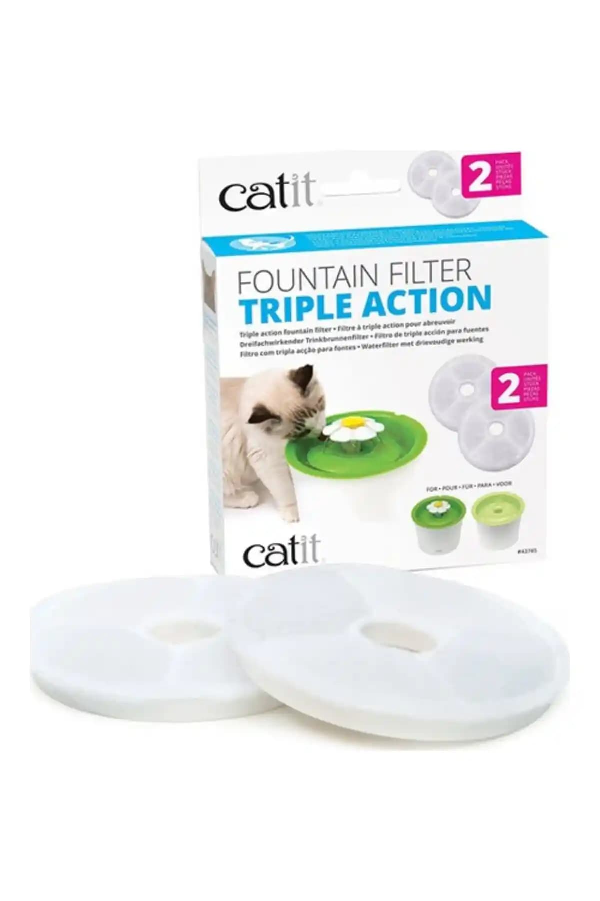 Catit Kedi Suluğu İçin 2'li Filtre Seti: Otomatik Filtrasyonla Taze ve Hijyenik Su