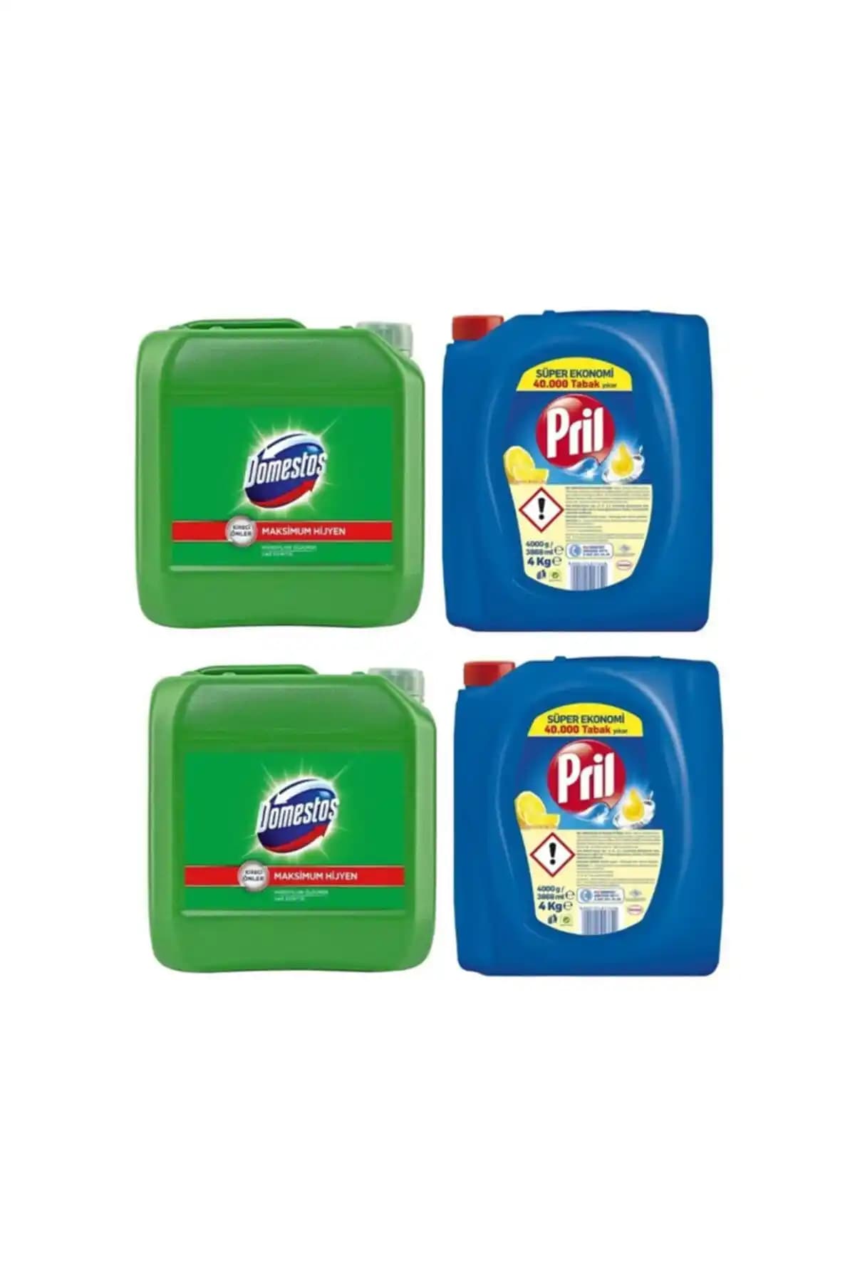 Dağ Esintisiyle Temizliğe Yön Veren Pril Sıvı Bulaşık Deterjanı ve Domestos Suyu Paketi