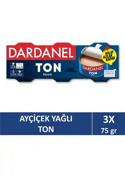 Dardanel Ayçiçek Yağıyla Ton Balığı Konservesi 3x75 g: Pratik Protein ve Omega-3 Kaynağı