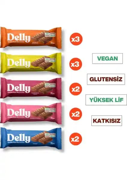 Delly Meyveli Bar Karışık Vegan ve Glutensiz Yüksek Kakao İçerikli Atıştırmalıklar