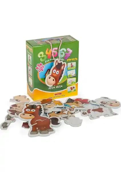 Diytoy 8018 Kut.Puzzle Çiftlik: Köpük Malzemeli, 3-7 Parça ile Motor Gelişimi ve Öğrenme Değeri