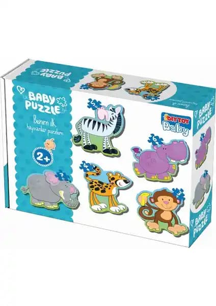 Diytoy İlk Hayvanlarım: Türkiye Üretimli Mukavva Bebek Puzzle Seti, 28 Parça