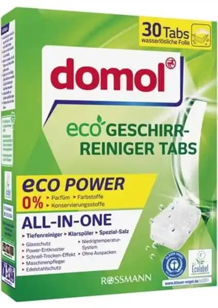 Domol Bulaşık Makinesi Tableti: Organik Kokusu Olmayan Düşük Sıcaklıkta Etkili Temizlik