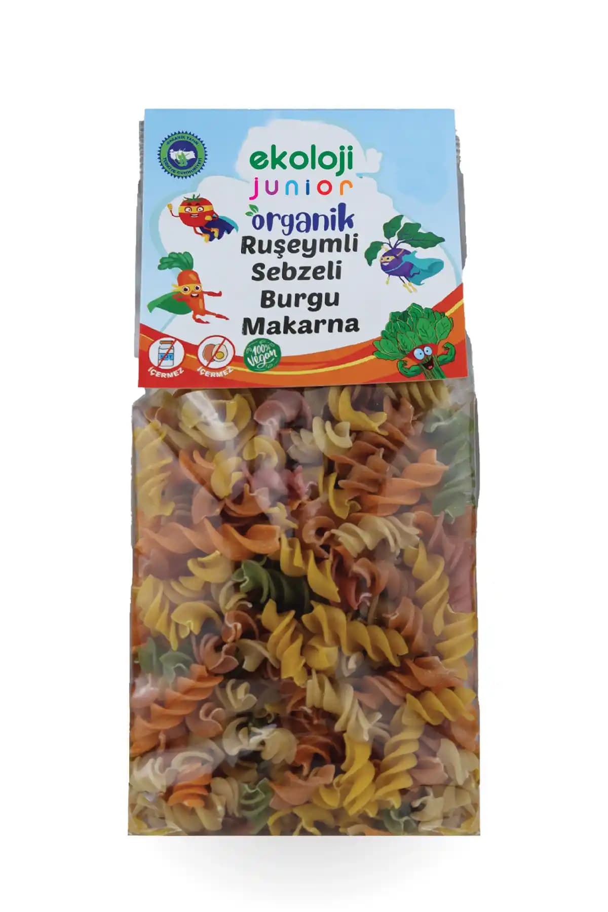 Ekoloji Market Organik Ruşeymlili Sebzeli Burgu Makarna 250 g – vegan bebekler için