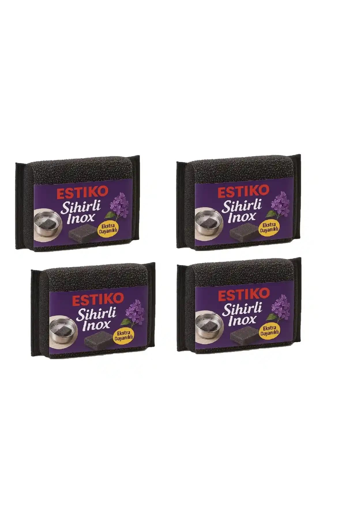 ESTİKO Inox Telli Temizlik Süngeri 4'lü Paket: Dayanıklı, Çizilmez Temizlik Çözümü