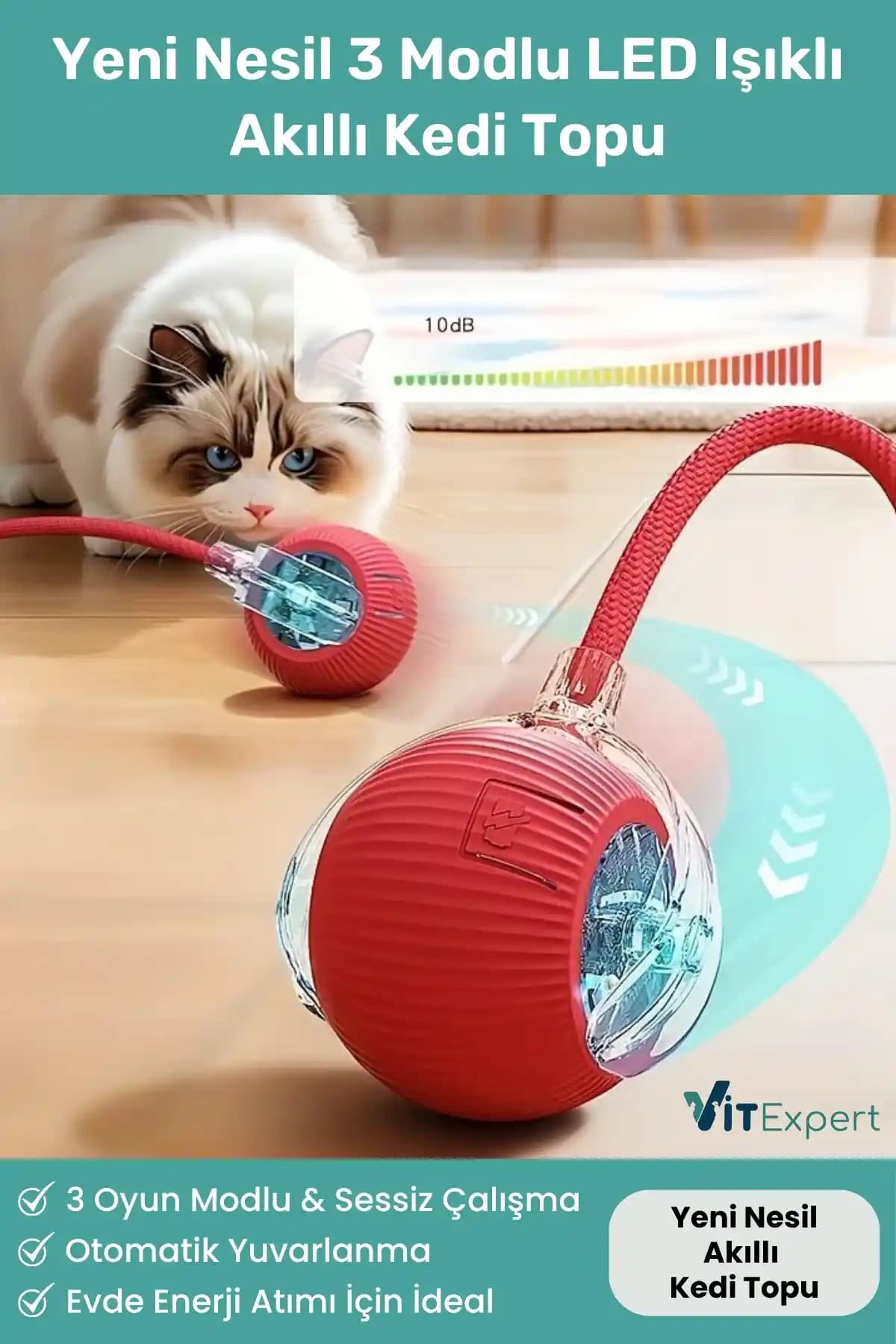 Evcil Kedi Oyuncağı Analizi: Vitexpert’in Yeni Nesil Şarjlı LED Top Oyuncağı