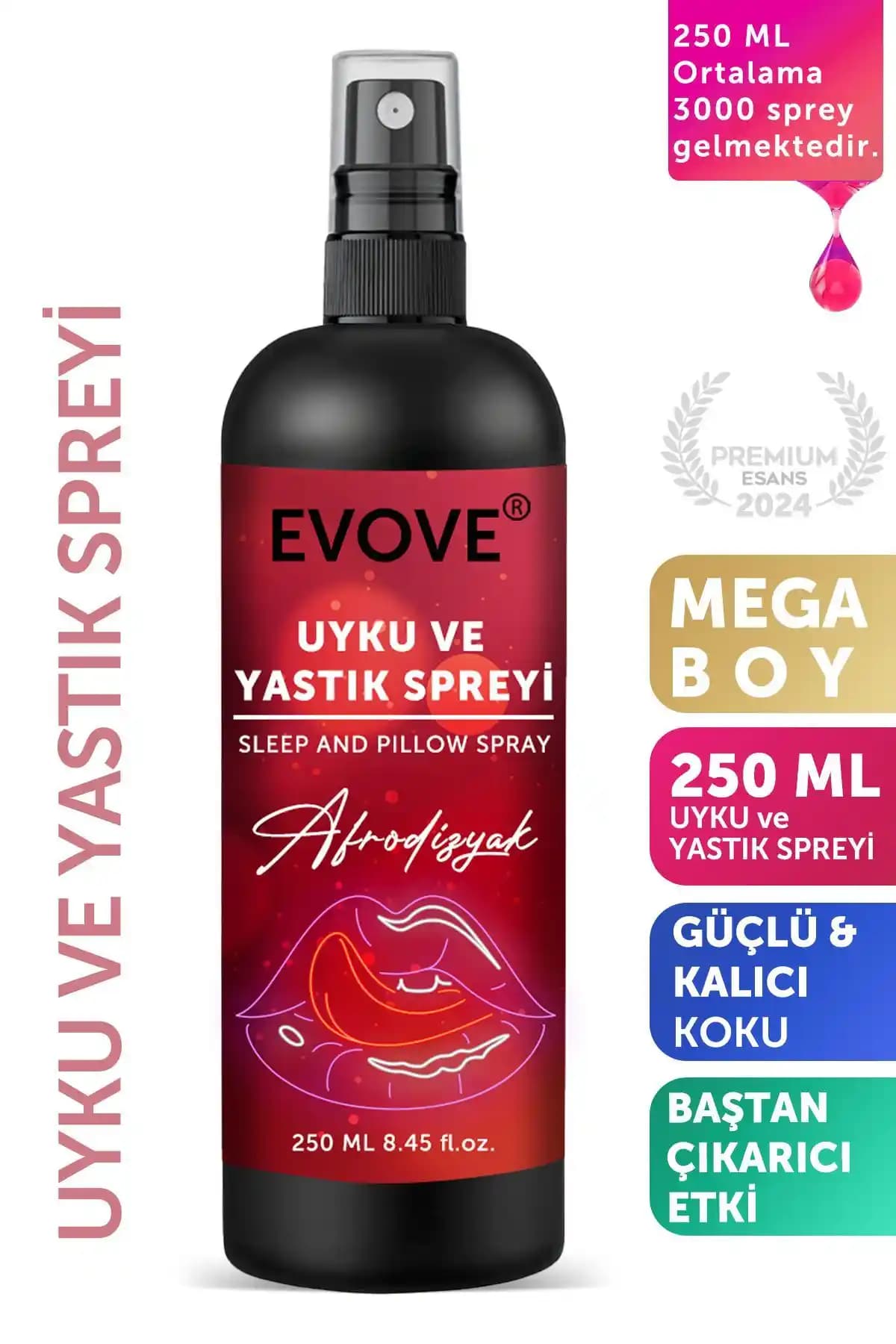 Evove Cosmetics Afrodizyak Uyku ve Yastık Spreyi 250 ml — Organik Rahatlatıcı Uyku
