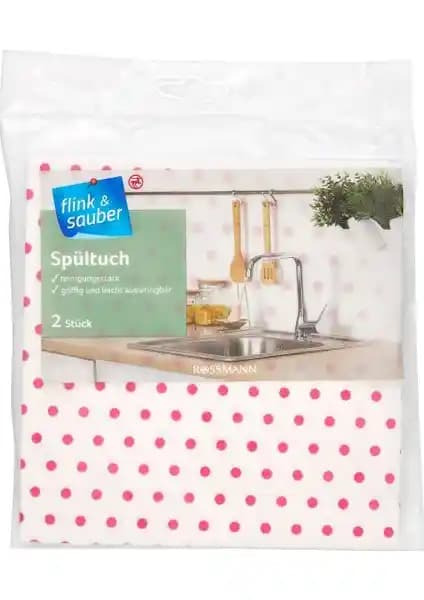 Flink & Sauber Mutfak Bezi 2'li Seti: Yüksek Emicilik ve Geniş Temizlik Yüzeyi