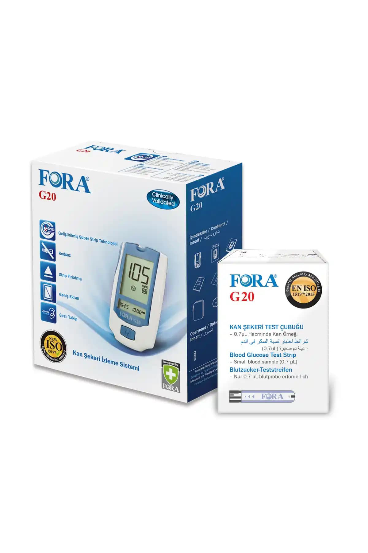Genel Markalar G20 Diyabet Şeker Ölçüm Cihazı: Fora G20 Şeritleriyle Uyum ve 50 Şerit Paket