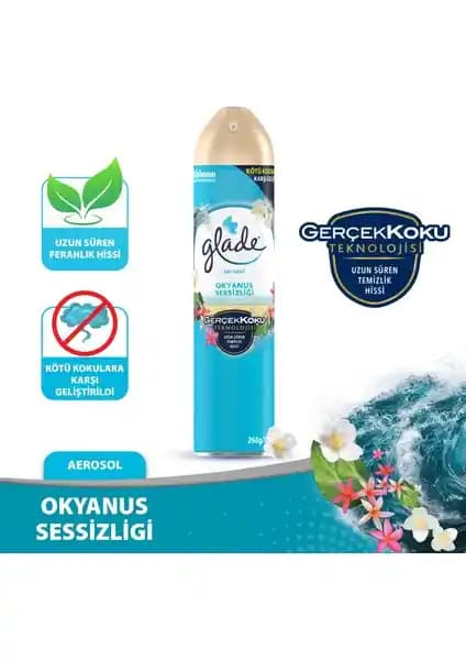 Glade Okyanus Sessizliği Oda Spreyi – Otomatik Dağıtımlı, 300 ml, Ferah ve Temiz Hava