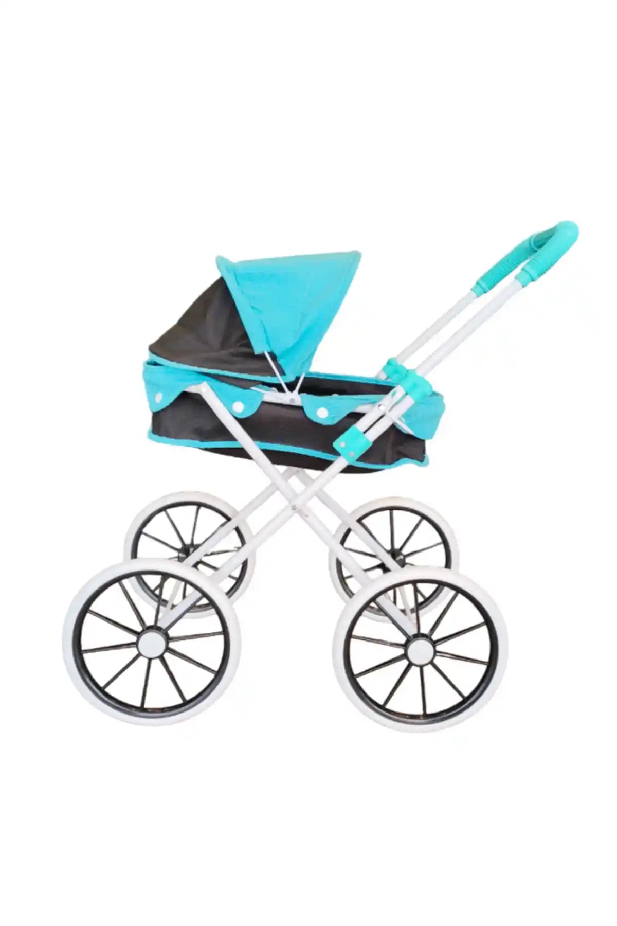 Global Toys Büyük Tekerlekli Tenteli Puset: Katlanabilir Metal Oyuncak, Türkiye Üretimi