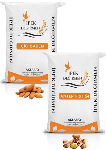 İpek Değirmen Çiğ Badem ve Antep Fıstığı 2 kg Lüks Kuruyemiş Seti - Doğal Atıştırmalıklar