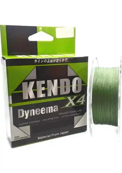 Kendo Dynema Braided High Green 4 Örgü Olta Misinası 120 Metre – Dört Katlı Örgü Yapı, Yeşil Renk