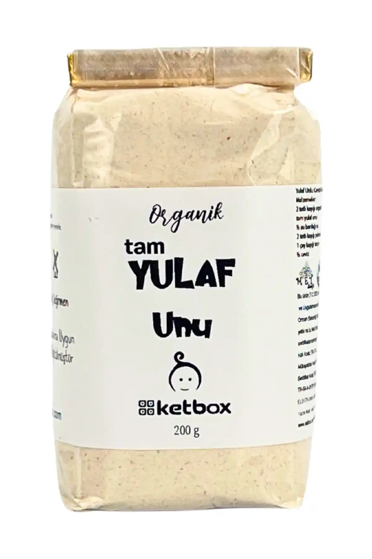 Ketbox Organik Tam Yulaf Unu 200 g: Organik Sertifikalı ve Yüksek Lif İçerikli