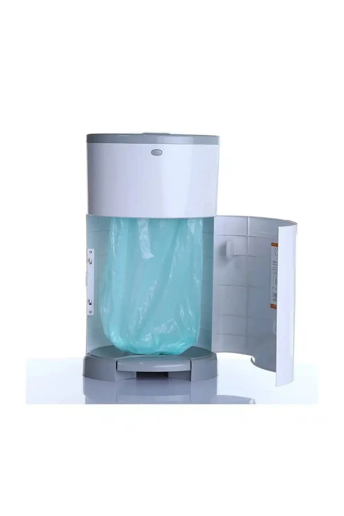 Korbell Beyaz Gri Kokusuz Bebek Bezi Çöp Kovası Sistemi – Pedallı Kapak ve 16 L Hacim