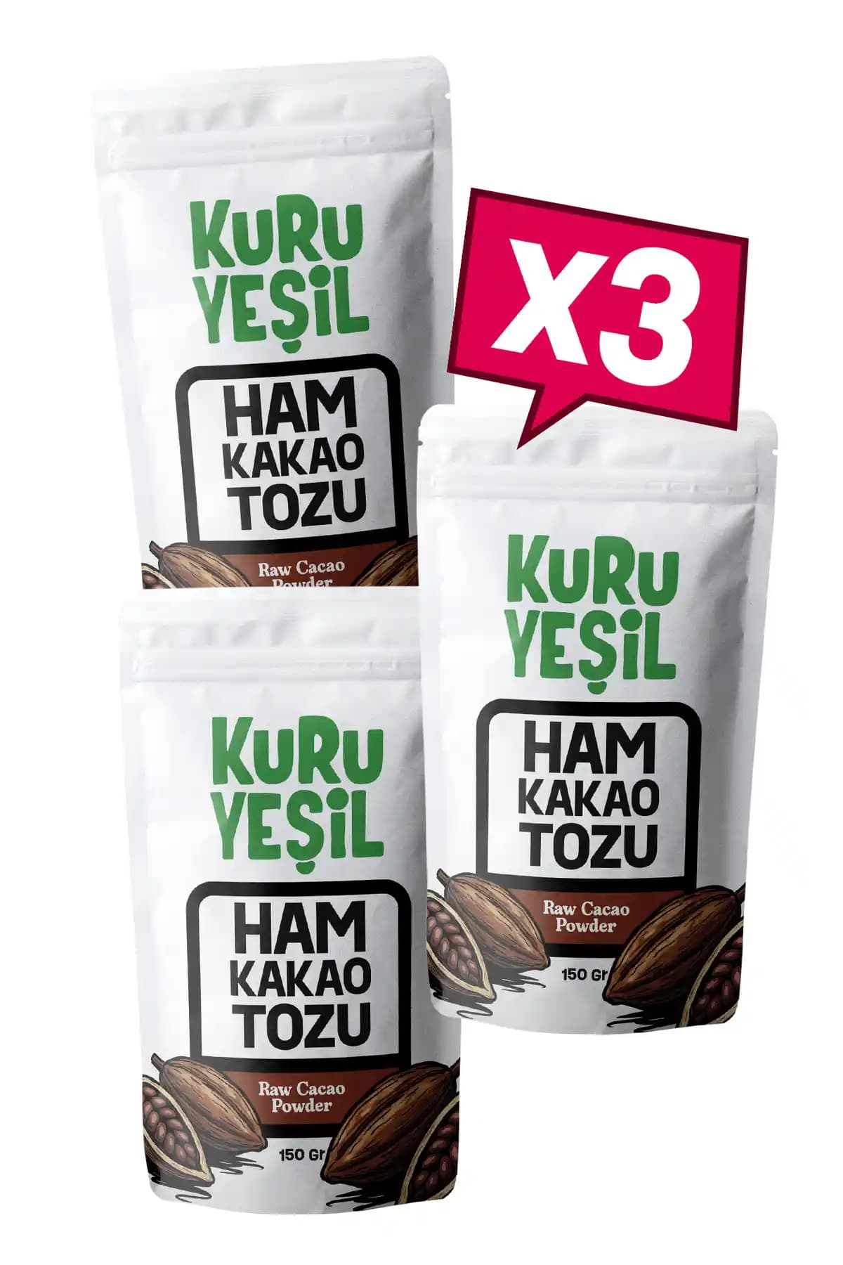Kuru Yeşil Ham Kakao Tozu 450 g – Doğal, Rafine Edilmemiş ve Çok Yönlü Mutfak Kullanımı