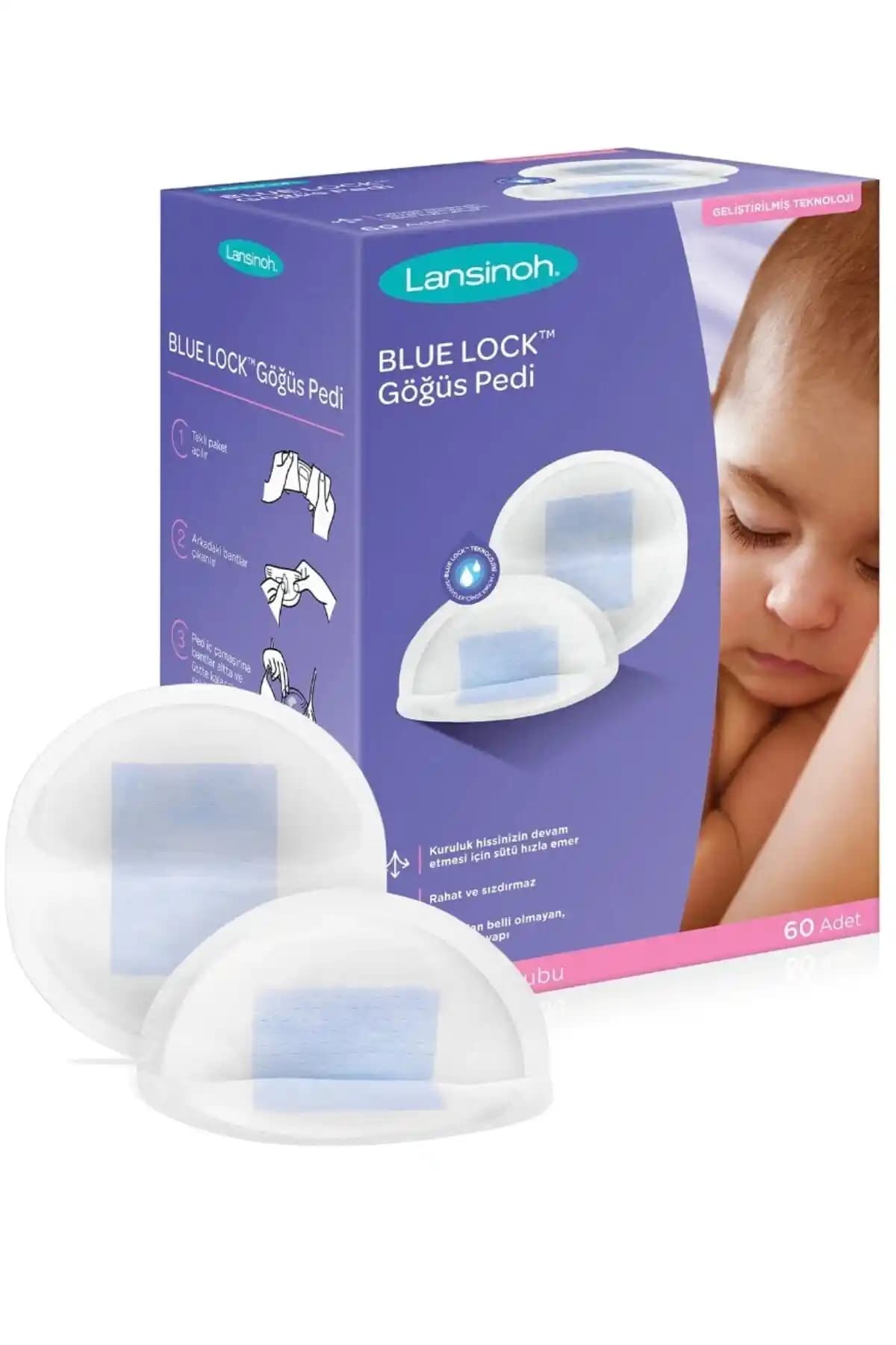 LANSINOH Blue Lock Göğüs Pedi: Yüksek Emicilik, Gün Boyu Konfor ve Sızıntı Koruması