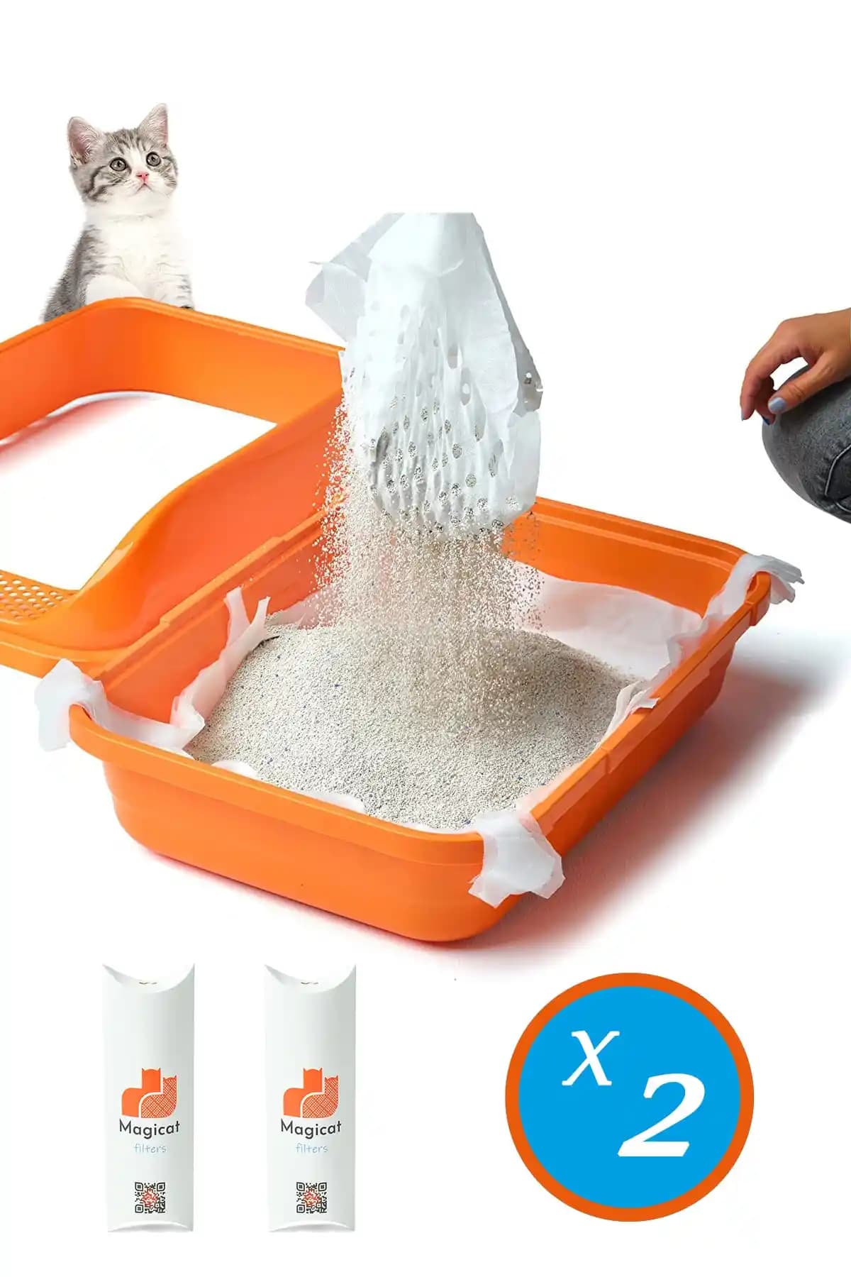 Magicat Kedi Kumu Temizleme Filtre Seti (L-XL), Kokusu Olmayan Elekli Filtre, 14 Adet