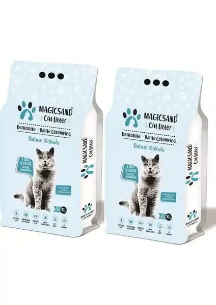 Magicsand Marsilya Sabunu Kokulu Doğal Bentonitli Topaklanan Kedi Kumu – Hızlı Topaklaşma