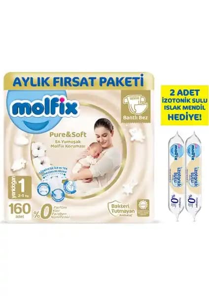 Molfix Pure and Soft Yenidoğan Bantlı Bebek Bezi: Hassas Cilt için Yumuşak Konfor