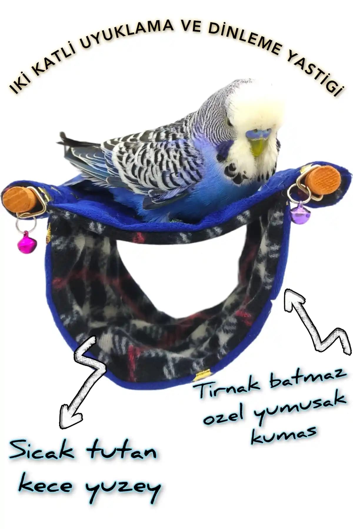 Muhabbet Kuşu İçin İki Katlı Sıcak Uyuklama ve Dinlenme Yatağı Türkiye Menşeli