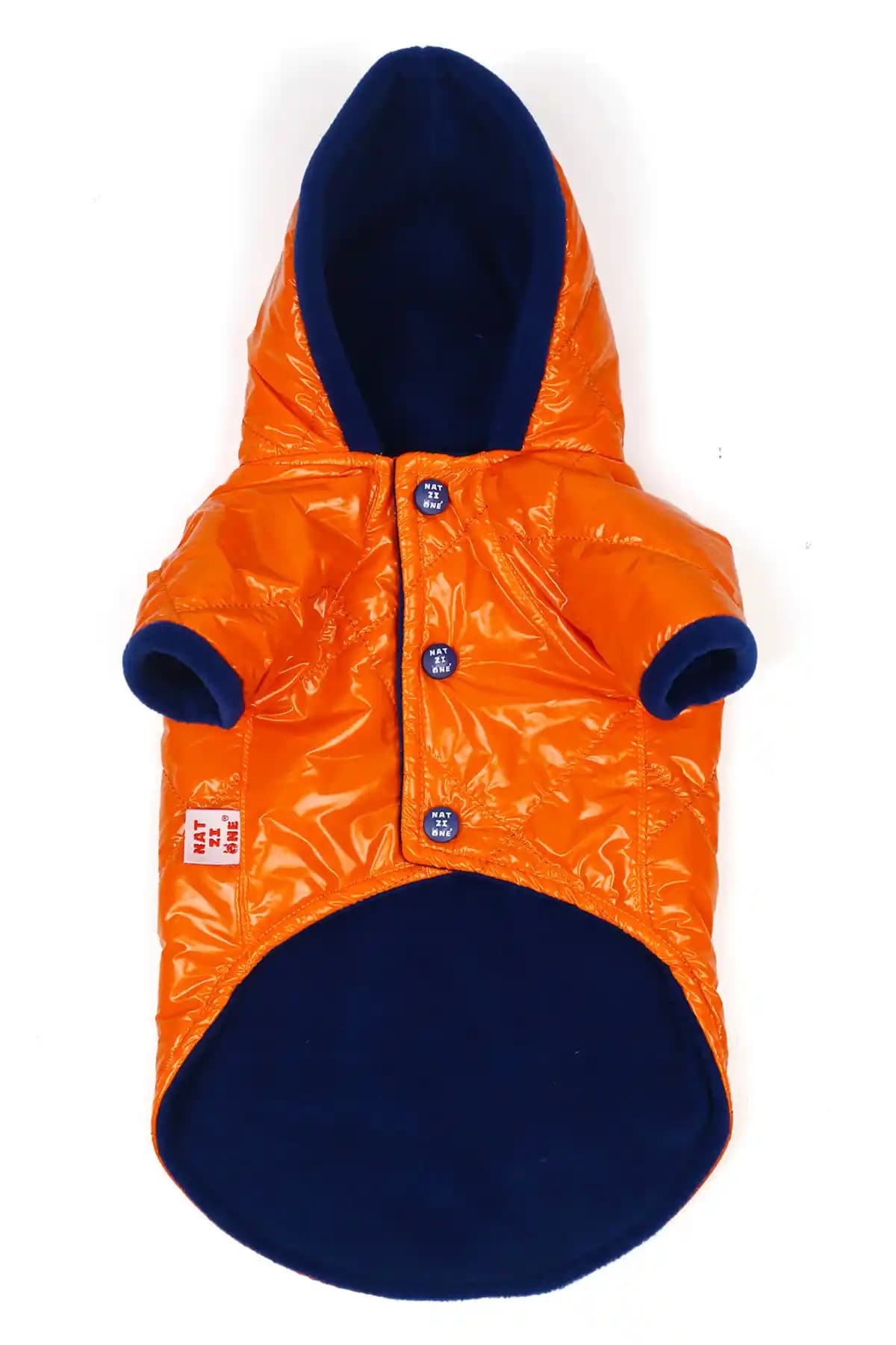 NATZIONE Su Geçirmez Turuncu-Mavi Kedi Köpek Yağmurluğu Montu: Isı Yalıtımı ve Konfor