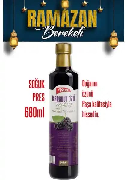 Paşa Karadut Özütü 680 g: Doğal Karadut Aroması, Konsantre ve Cam Ambalaj
