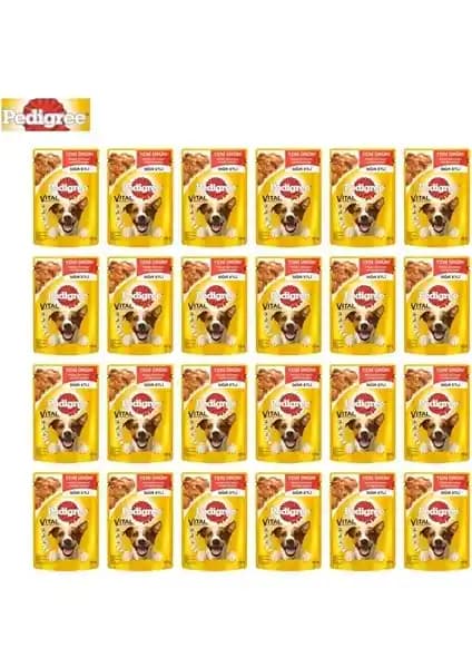Pedigree Paket Biftekli Yaş Köpek Maması: 24 Adet Tek Porsiyon 100 g, Küçük Irklar İçin