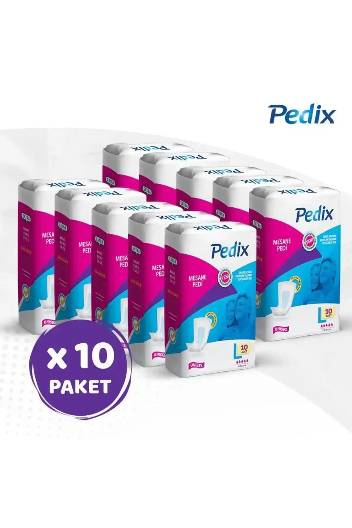 PEDİX Üniseks Mesane Pedi L Bedeni – İnce, Emici ve Diskret Koruma (10x10 cm)