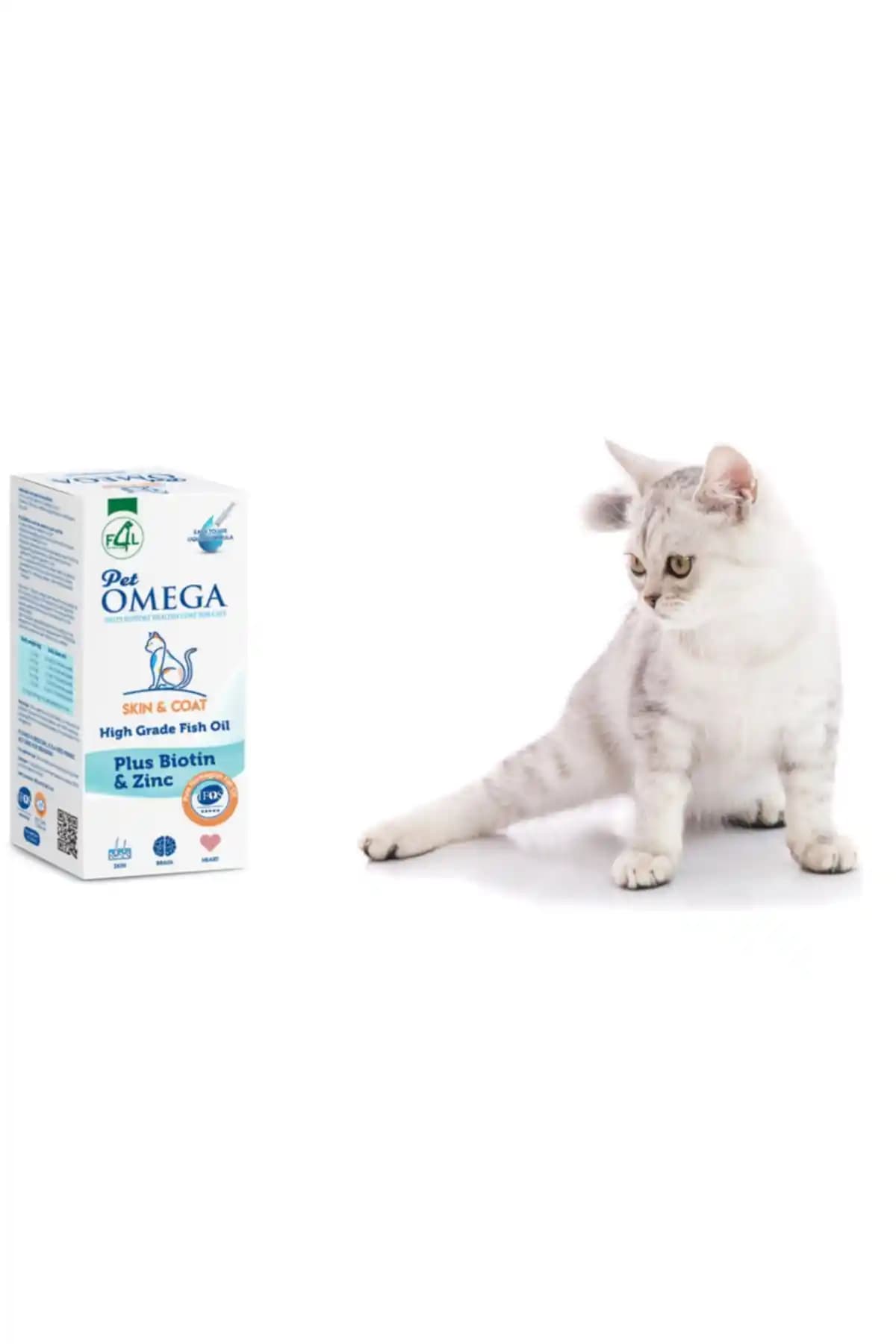 PetOmega Kediler İçin Omega-3 ve Vitamin Takviyesi ile Deri ve Tüy Sağlığı Destekli Güvenli Damla Formu