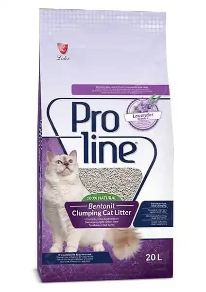 Proline Lavanta Kokulu Topaklanan Bentonit Kedi Kumu 20 Lt – Düşük Toz ve Koku Kontrol