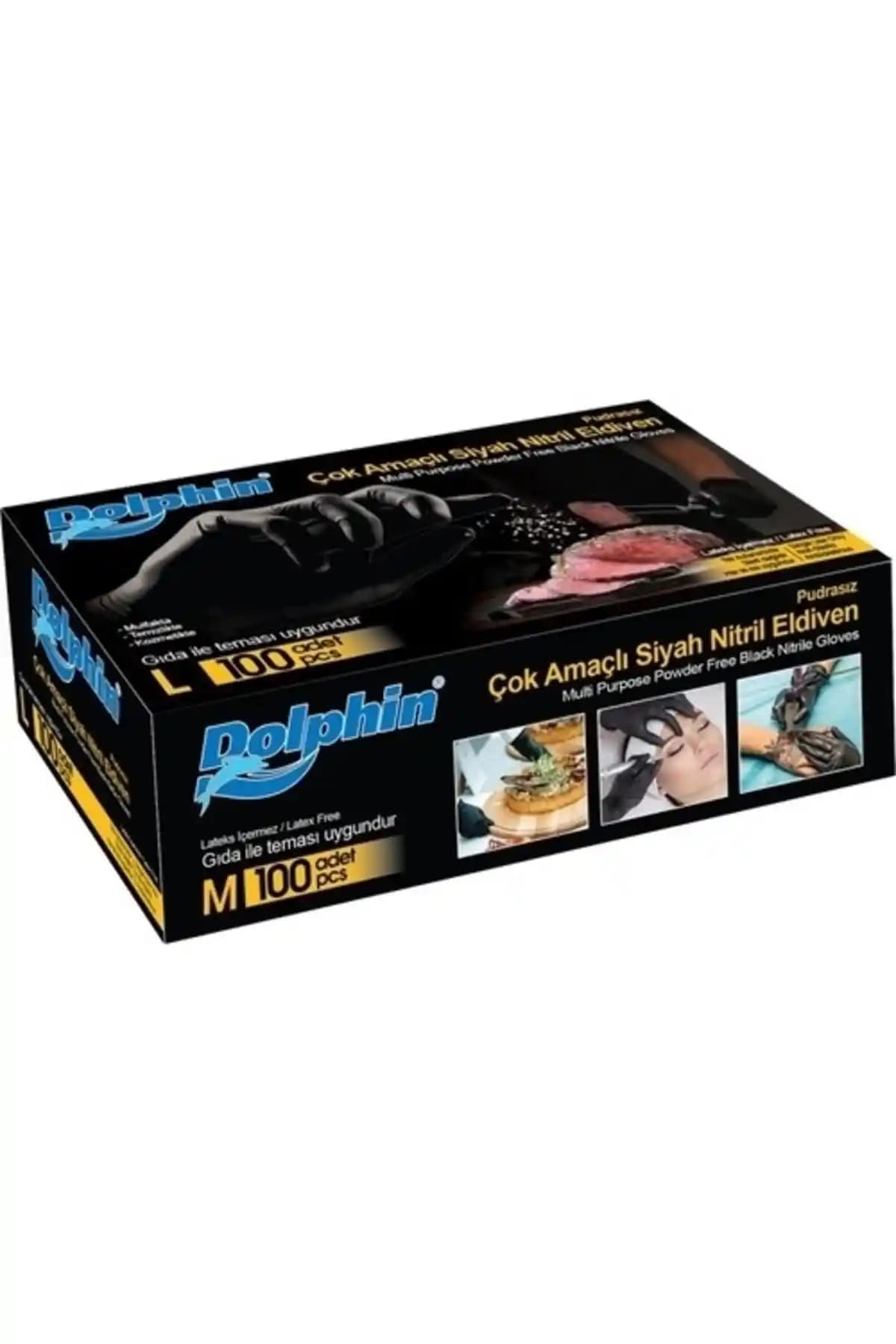 Pudrasız Siyah Nitril Eldiven – Gıda Güvenliği İçin Türkiye Üretimi Medium Boyut