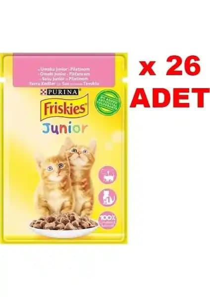 Purina Friskies Junior Tavuklu Yavru Kedi Yaş Maması 85 g × 26 Adet Dengeli ve Ekonomik