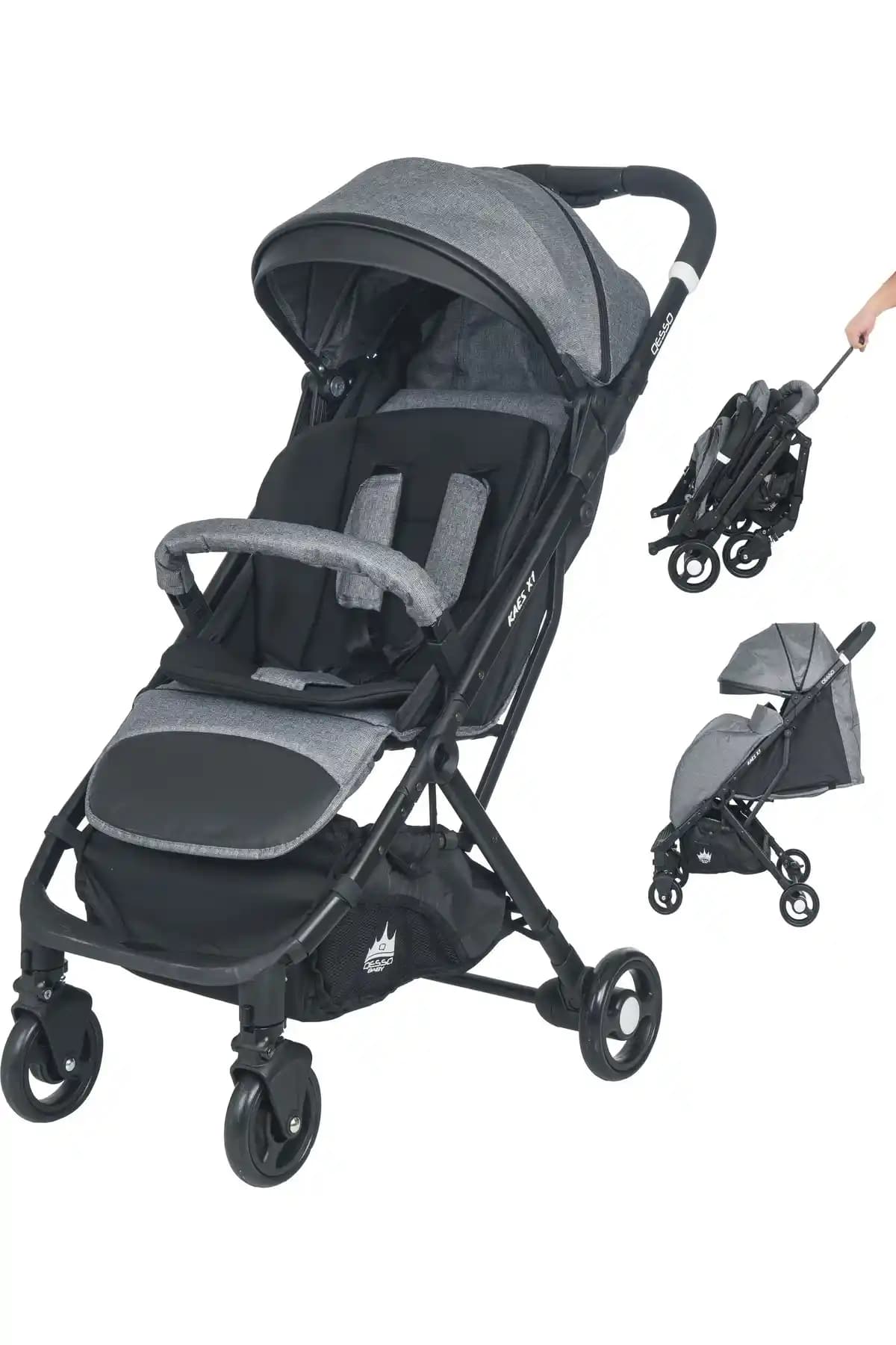 QESSO Kaes X1 Kabin Boy Bebek Arabası Premium Seri: Tek Elle Katlanır ve 0–15 kg Kapasite