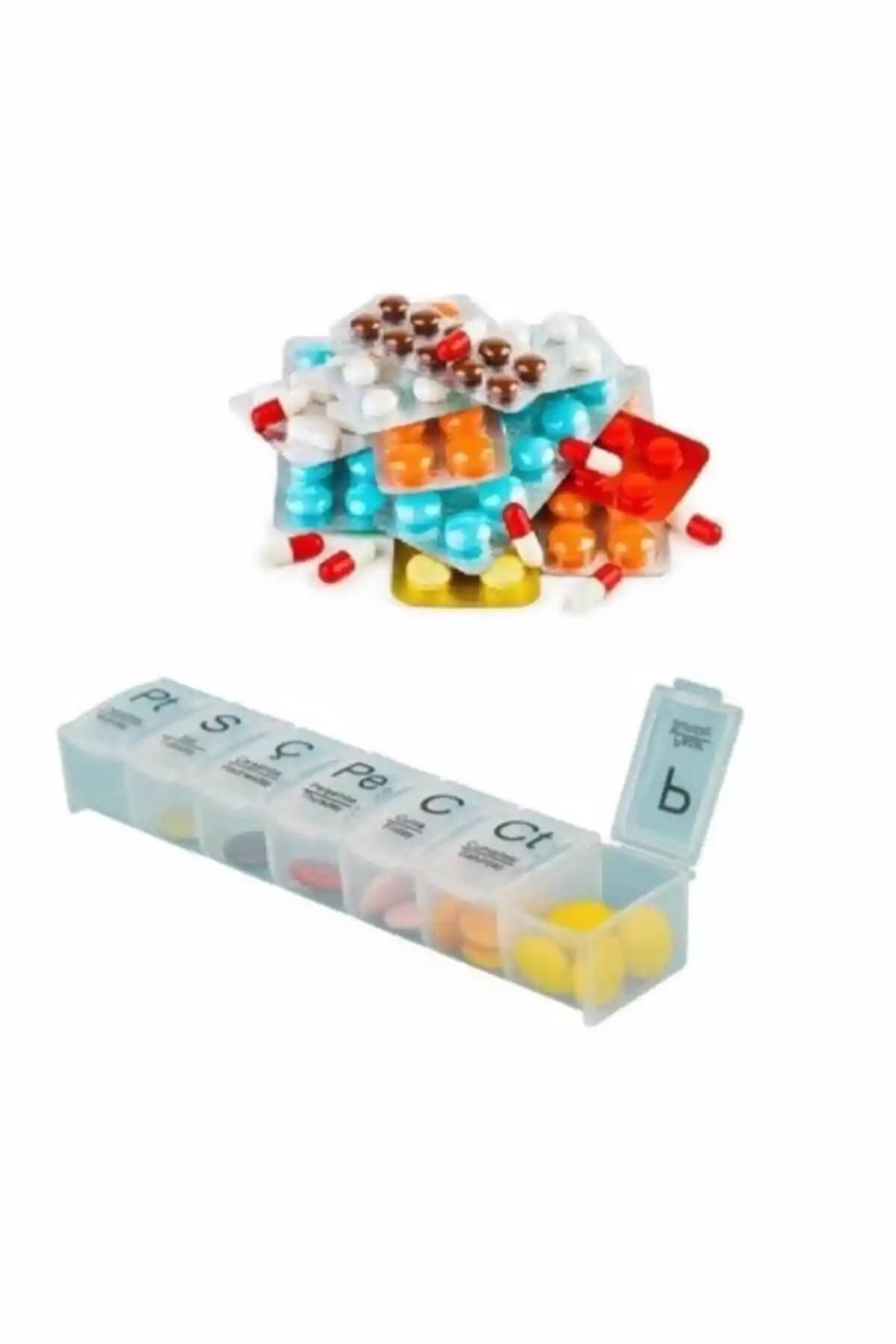 RABIR Haftalık Günlük İlaç Saklama Kutusu – Kapaklı ve Esnek Kapaklı 7 Günlük Düzenleyici