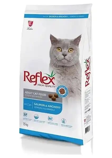 Reflex Somonlu ve Hamsili Yetiskin Kedi Maması 15 kg: Dengeli Protein ve Bağışıklık Desteği
