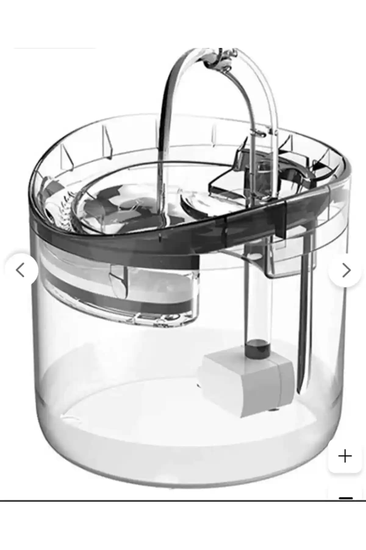 Renetic Işıklı Kedi ve Köpek İçin Sessiz Şeffaf Otomatik Su Pınarı ADAPTÖRLÜ