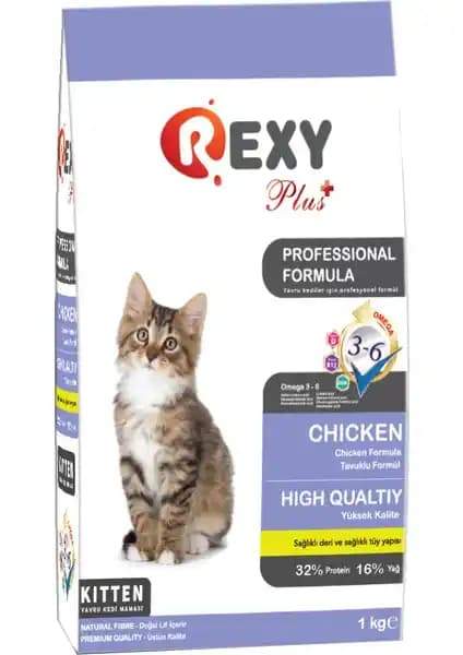 Rexy Tavuk Etli Yavru Kedi Maması – Büyüme ve Gelişimi Destekleyen Proteinli Formül (1kg)