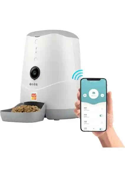 S-Link SL-20 Kameralı Akıllı Mama Kabı: Uzaktan İzleme ve Programlanabilir Besleme