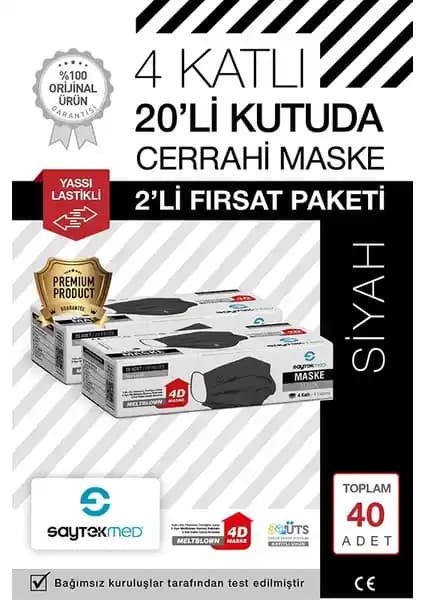 SaytekMed İki Kat Meltblown Koruması Dört Katmanlı Siyah Maske Kapsamlı İnceleme