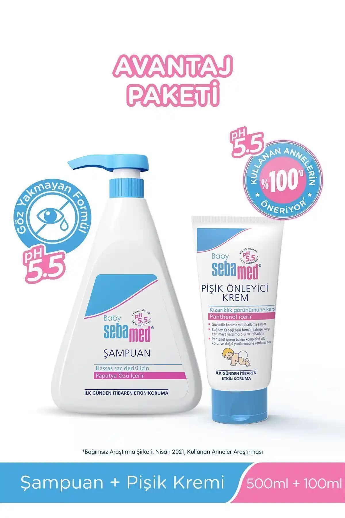 Sebamed Bebekler İçin Avantajlı Paket: Göz Yakmayan Şampuan ve Pişik Önleyici Krem
