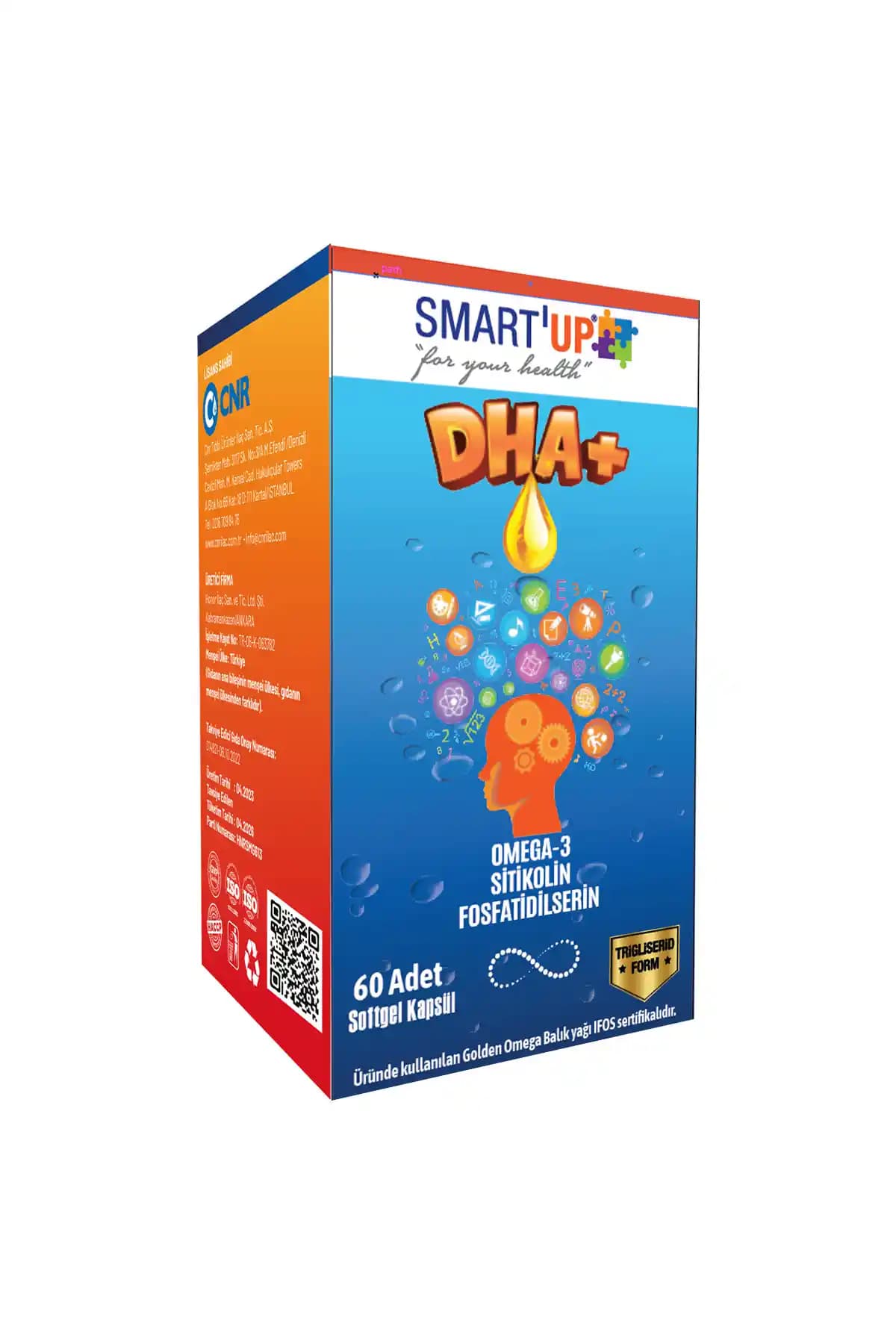SMART UP: Sitikolin DHA Omega-3 ve Fosfatidilserin İçeren Balık Yağı B12 Takviyesi