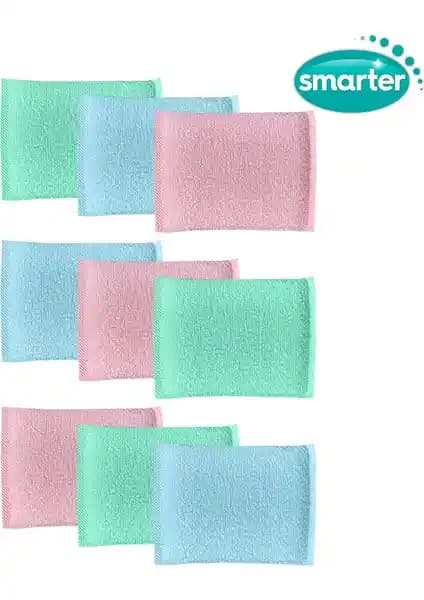 Smarter Pratik Sünger 9'lu Paket: Çok Amaçlı Temizlikte Bez ve Sünger Özelliği
