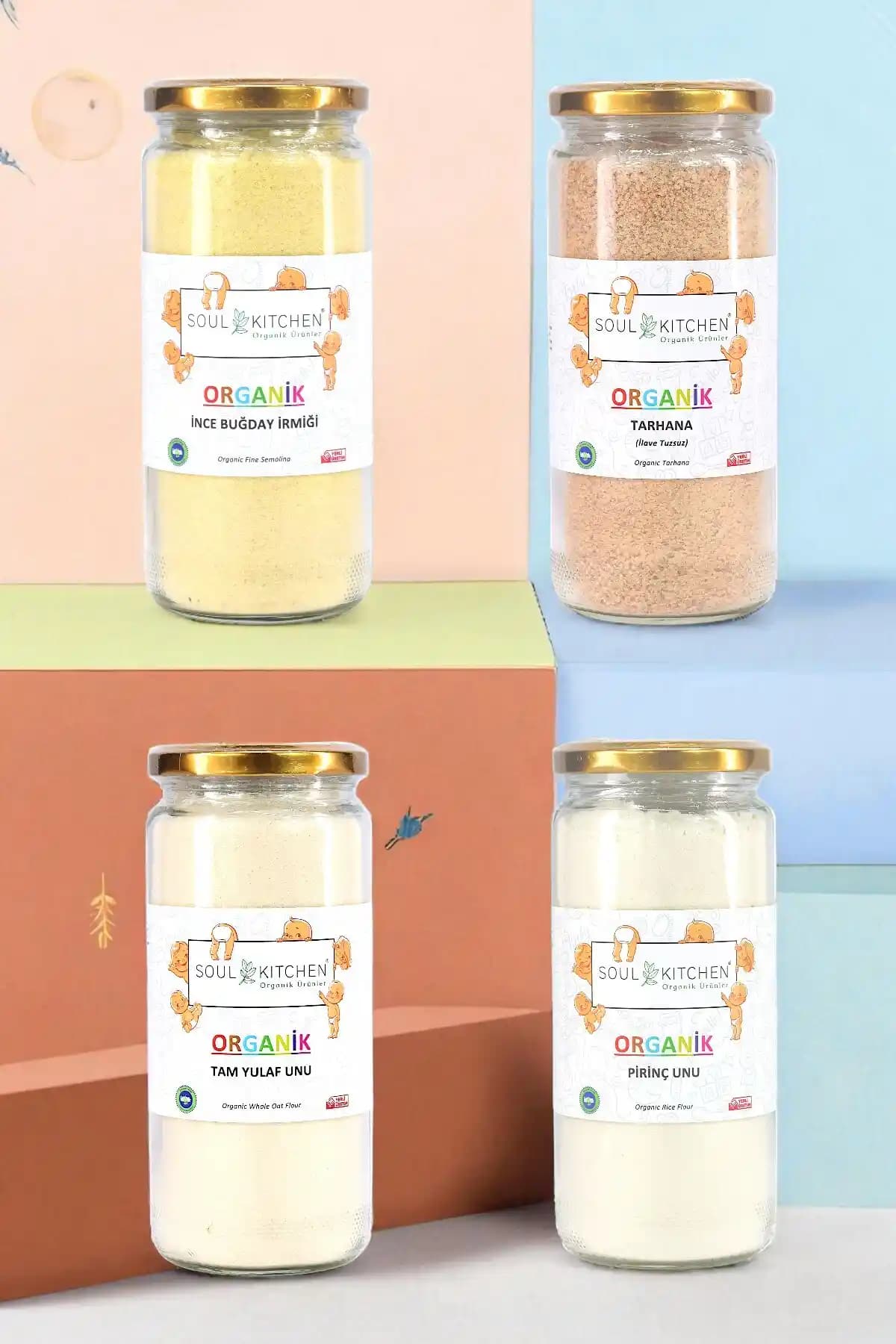 Soul Kitchen Organik Ürünler: Bebekler İçin 4'lü Tahıl ve Tarhana Seti, Türkiye Sertifikalı